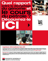 Exemple d'affiche de la campagne de recrutement  de la Société Générale